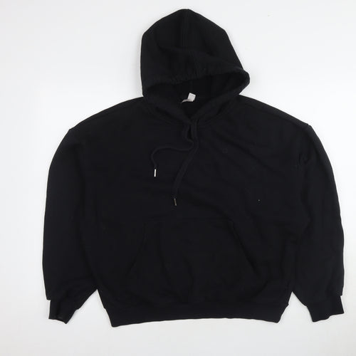 Unisex Black Pullover Hoodie - M - Casual Comfort