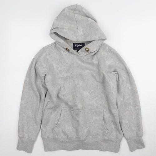 Rydale Unisex Grey Hoodie, Size 10, Animal Print