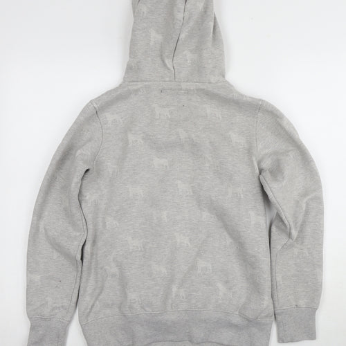 Rydale Unisex Grey Hoodie, Size 10, Animal Print