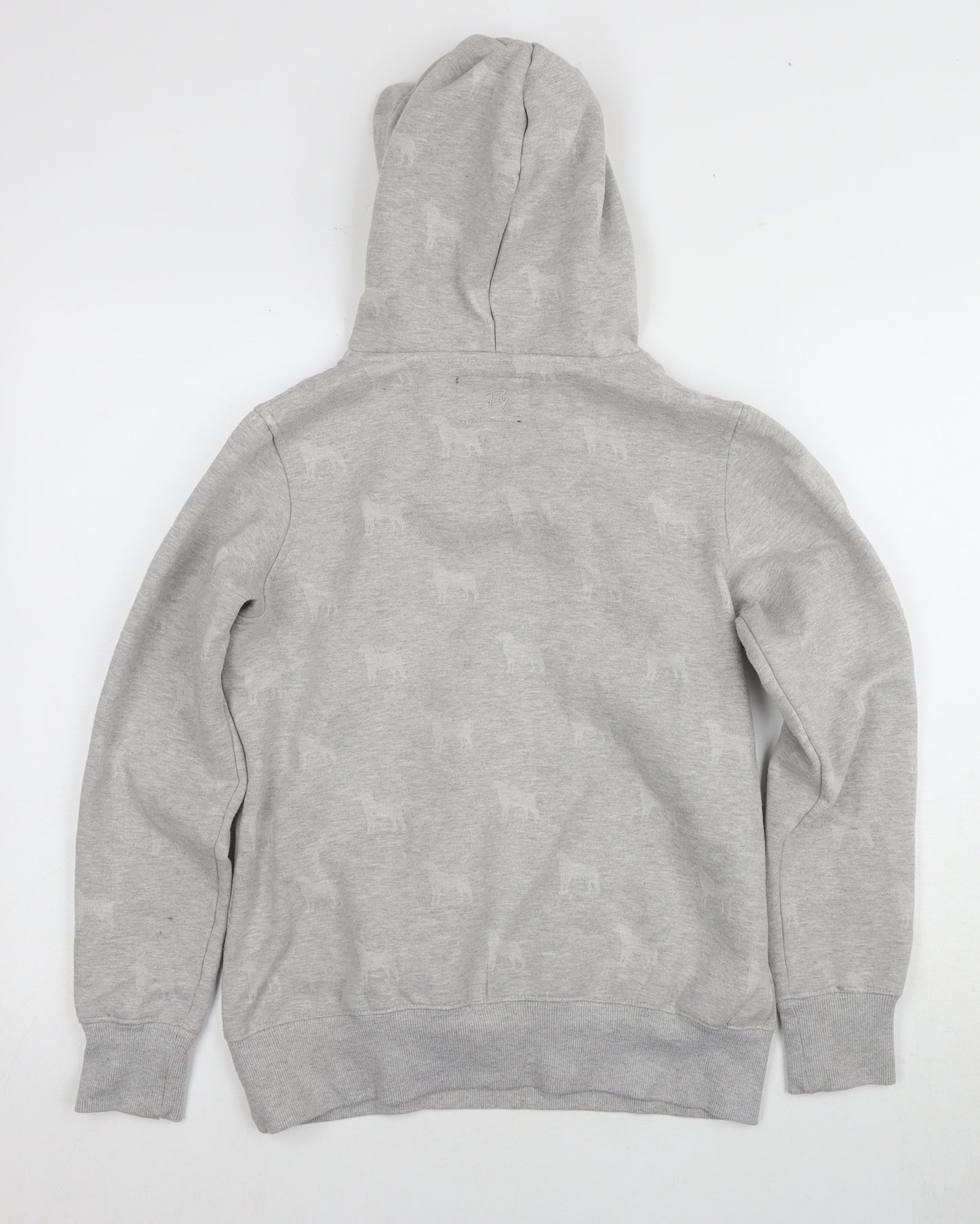 Rydale Unisex Grey Hoodie, Size 10, Animal Print
