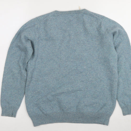 WoolOvers Women's Blue Merino Cashmere Pullover M