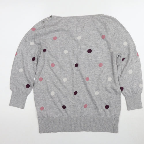 Maine New England Women's Grey Polka Dot Pullover Jumper