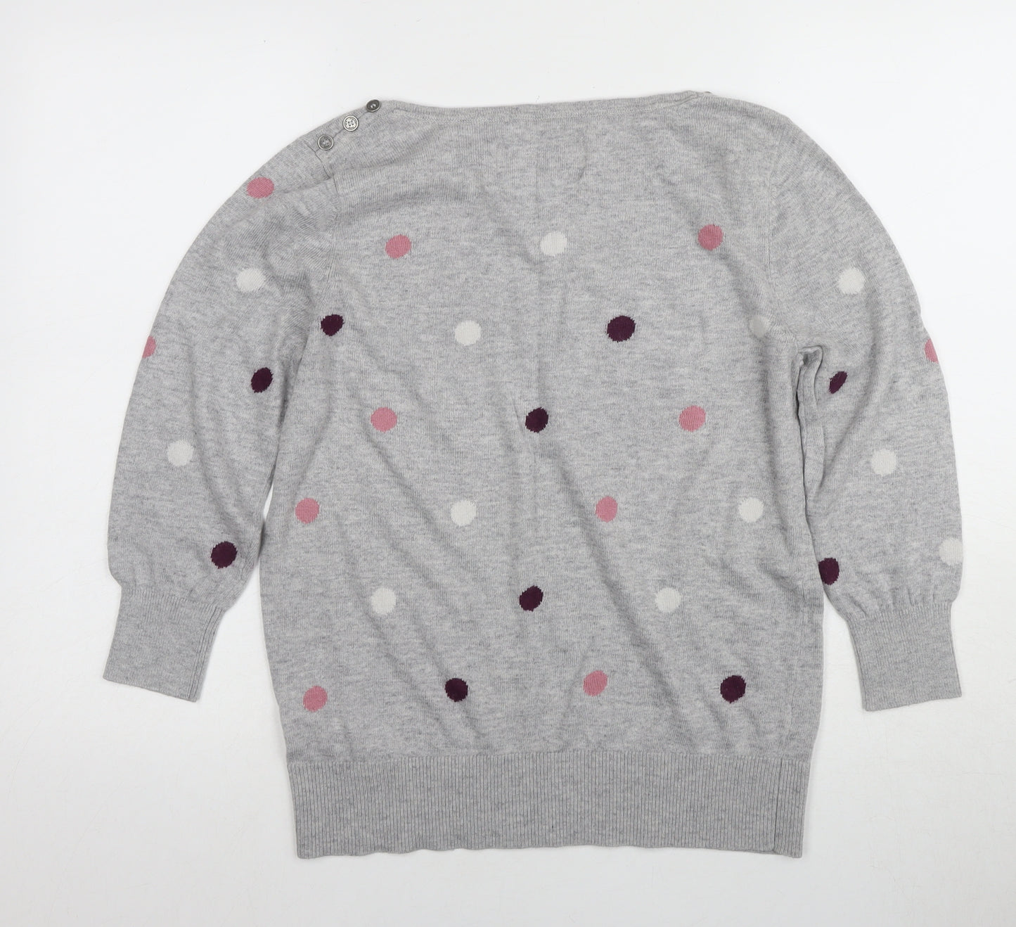 Maine New England Women's Grey Polka Dot Pullover Jumper