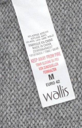 Wallis Grey Women's Cardigan Size 14 High Neck