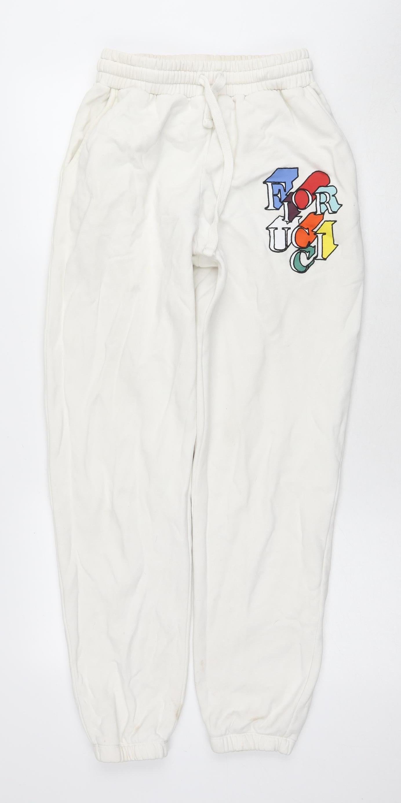 Fiorucci Unisex White L Cotton Tracksuit Pants