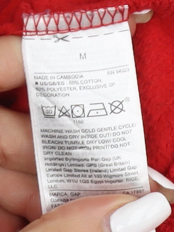 Gap Women's Red Pullover Sweatshirt M, Logo, Casual