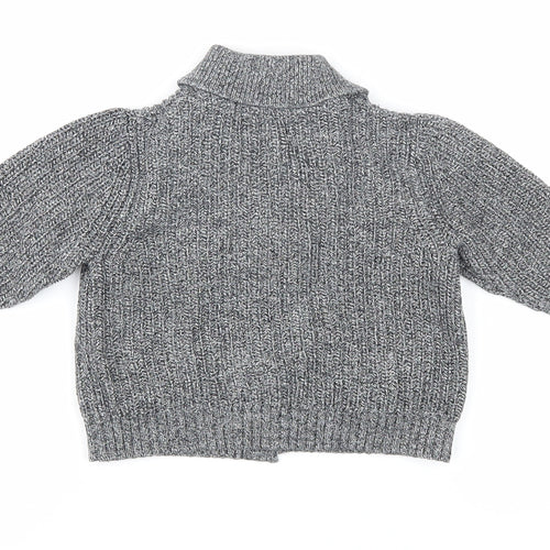 GAP Unisex Baby Grey Cardigan, 6-9 Months, Cotton Knit