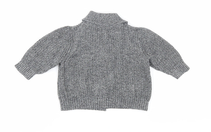 GAP Unisex Baby Grey Cardigan, 6-9 Months, Cotton Knit