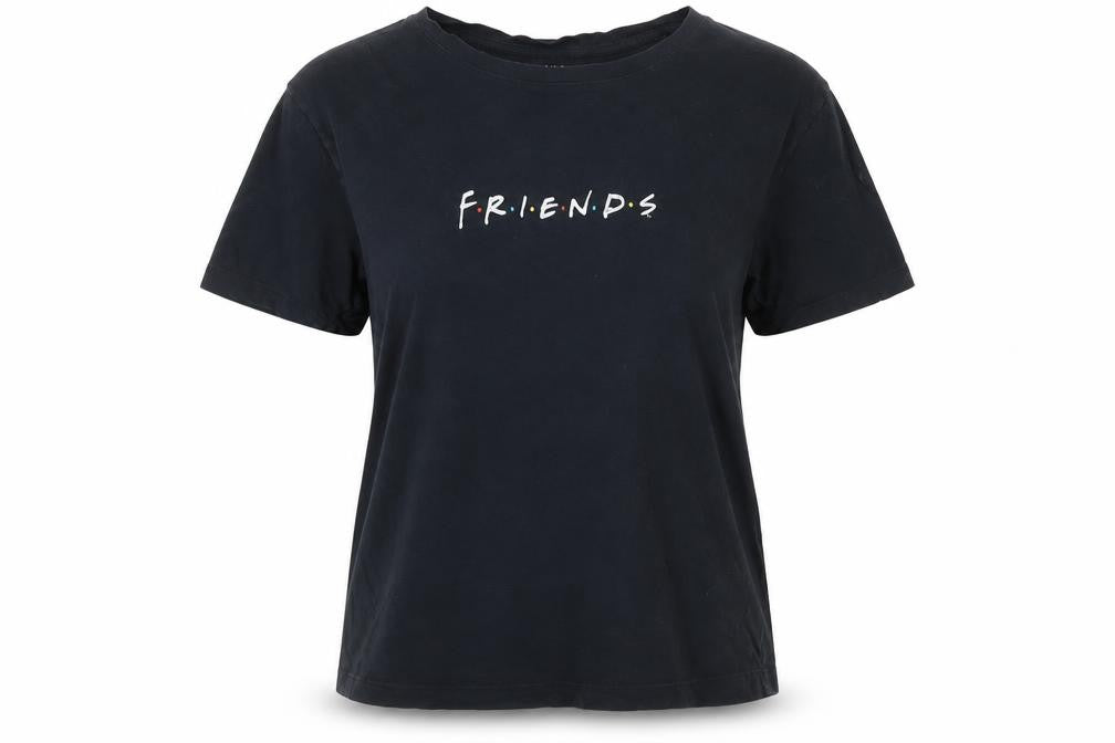 Marks and Spencer Friends Women's Black T-Shirt Size 8