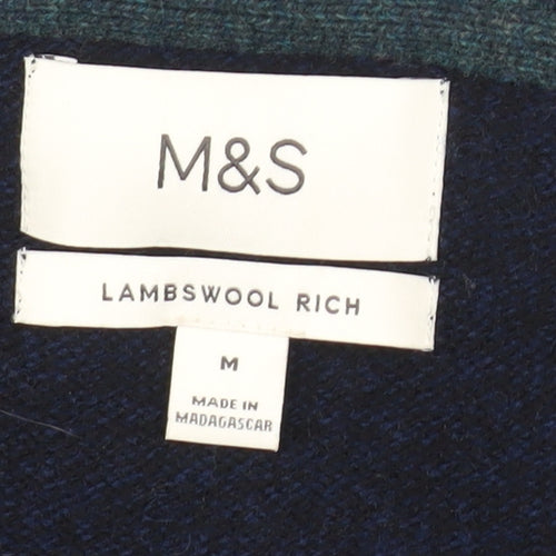 Marks and Spencer Men's Blue Wool Cardigan M