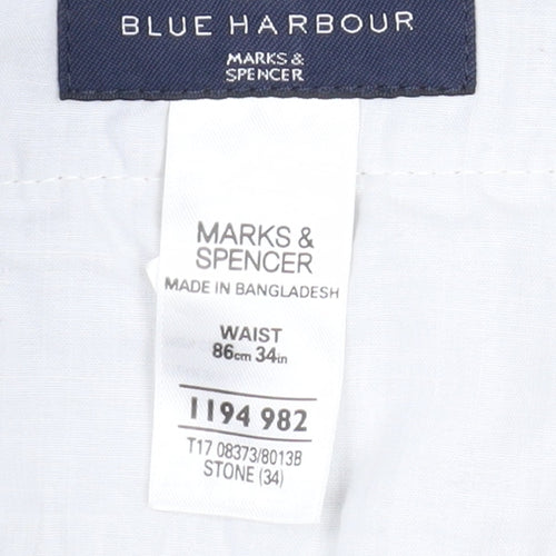 Marks and Spencer Men's Beige Chino Shorts Size 34