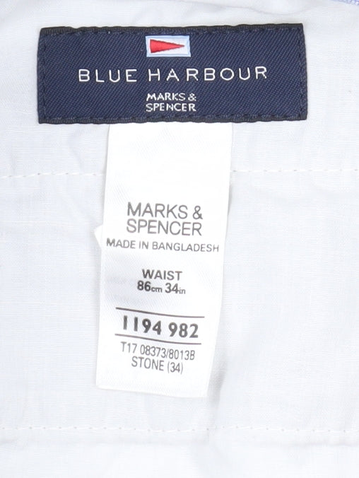 Marks and Spencer Men's Beige Chino Shorts Size 34