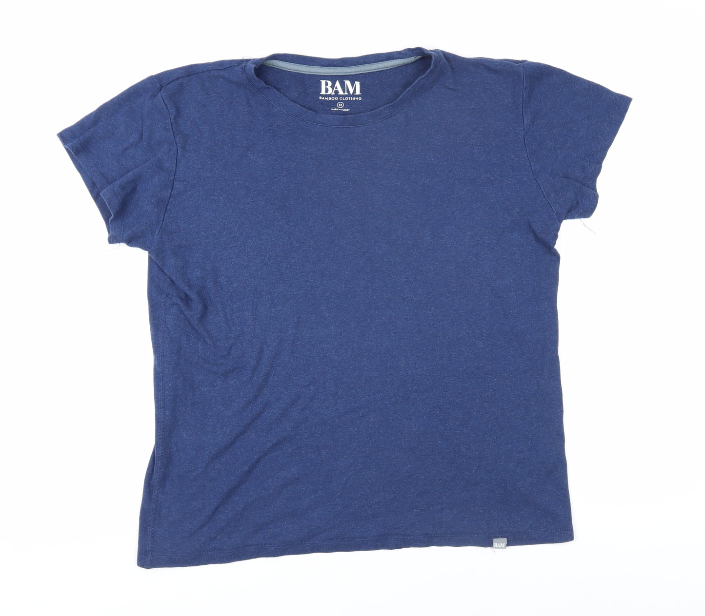 BAM Men's Blue M Bamboo Crew Neck T-Shirt Breathable