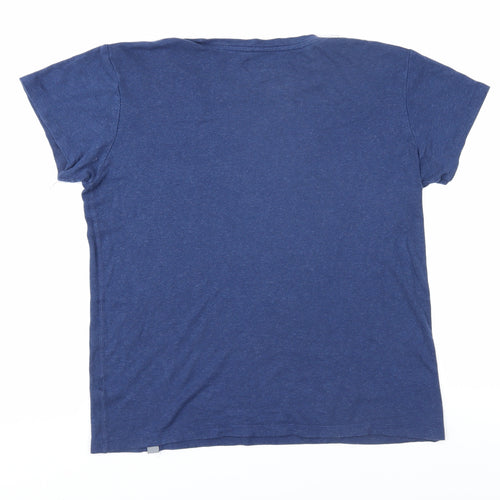 BAM Men's Blue M Bamboo Crew Neck T-Shirt Breathable