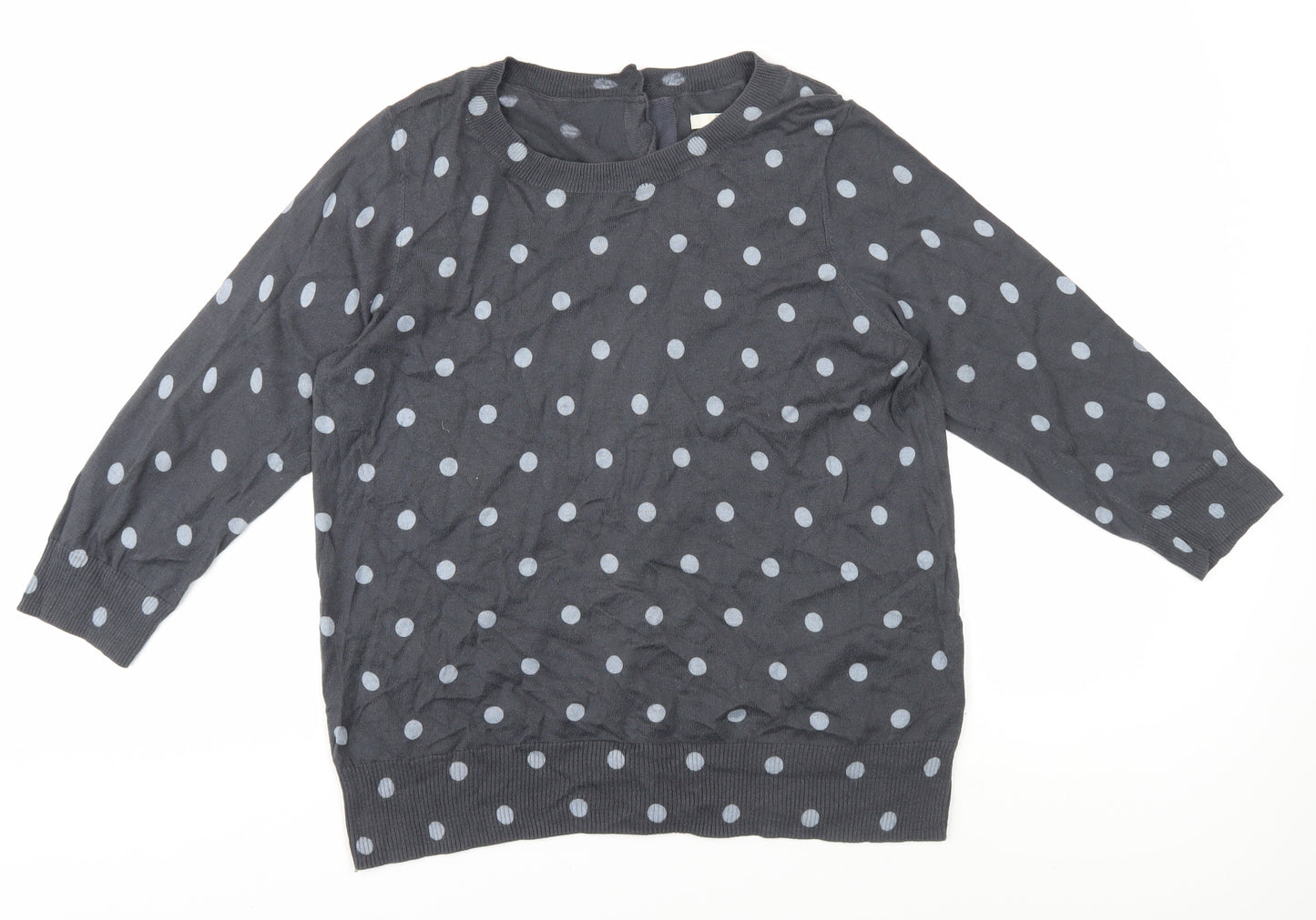 Boden Women's Grey Polka Dot Top Size 16