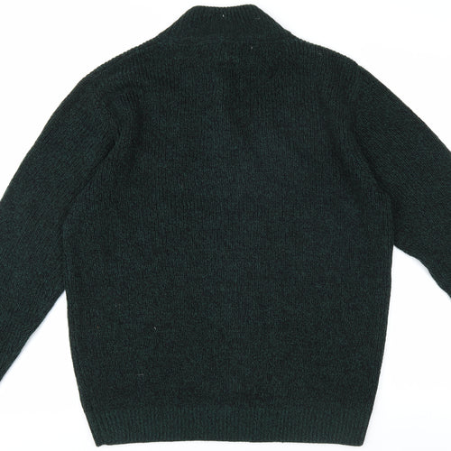 Next Men's Green XL Henley Jumper - Acrylic Wool Blend