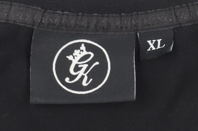 Gym King Men's XL Black Logo T-Shirt, Comfortable Cotton