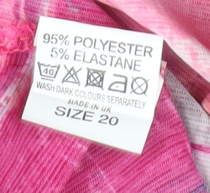 Bassini Women's Pink Abstract Tunic Blouse, Size 20