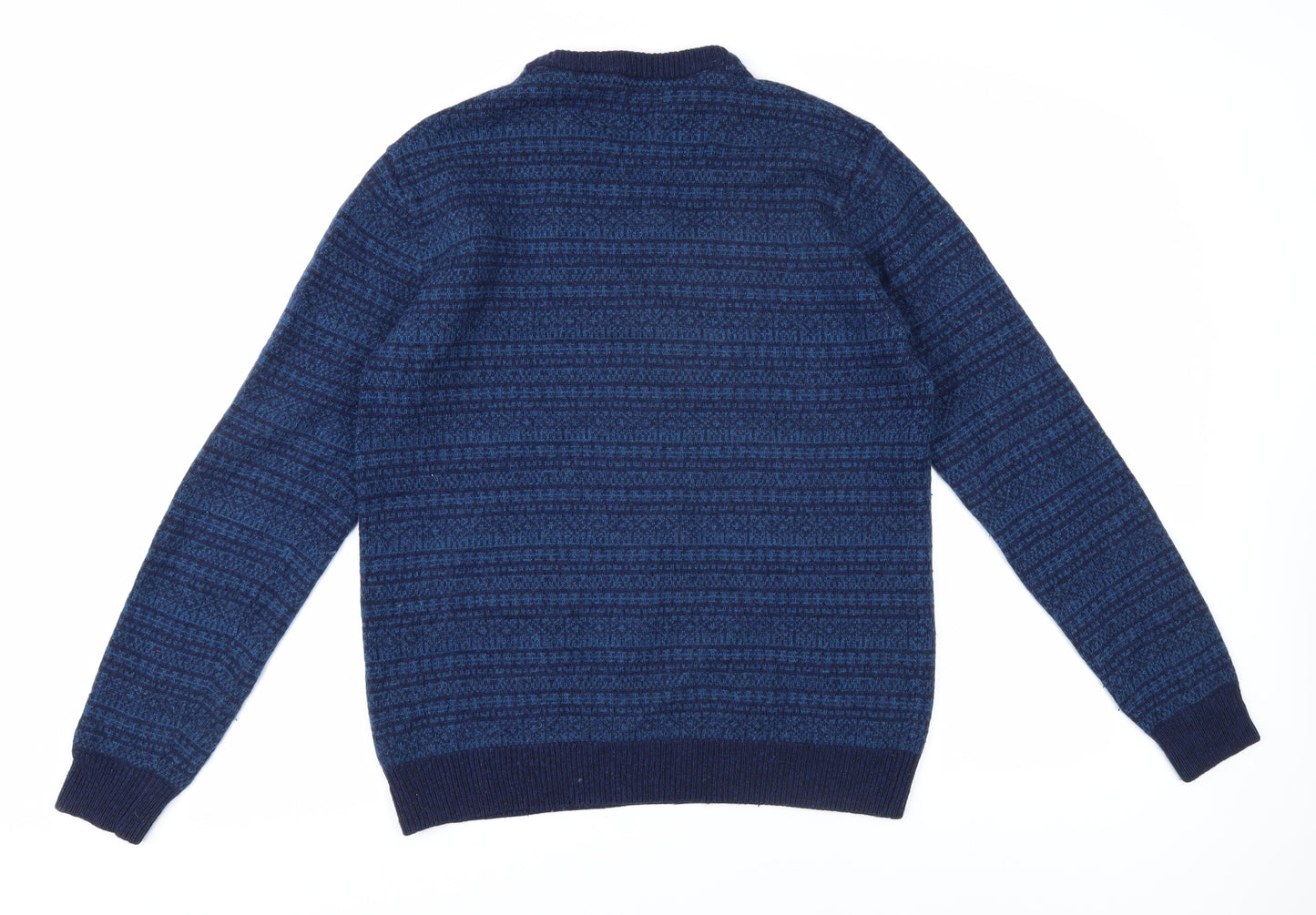 Next Men's Blue Wool Geometric Jumper Size M