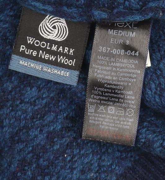 Next Men's Blue Wool Geometric Jumper Size M