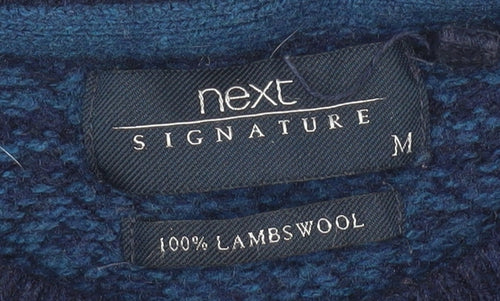 Next Men's Blue Wool Geometric Jumper Size M
