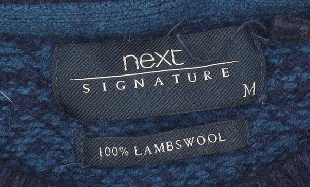 Next Men's Blue Wool Geometric Jumper Size M