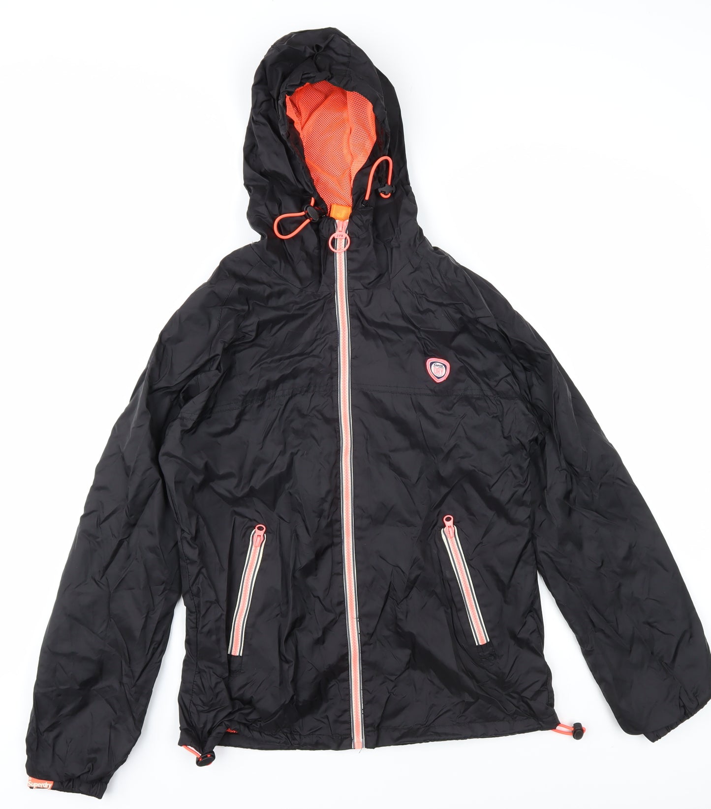 Superdry Unisex Black Windbreaker, Size L, Lightweight Activewear