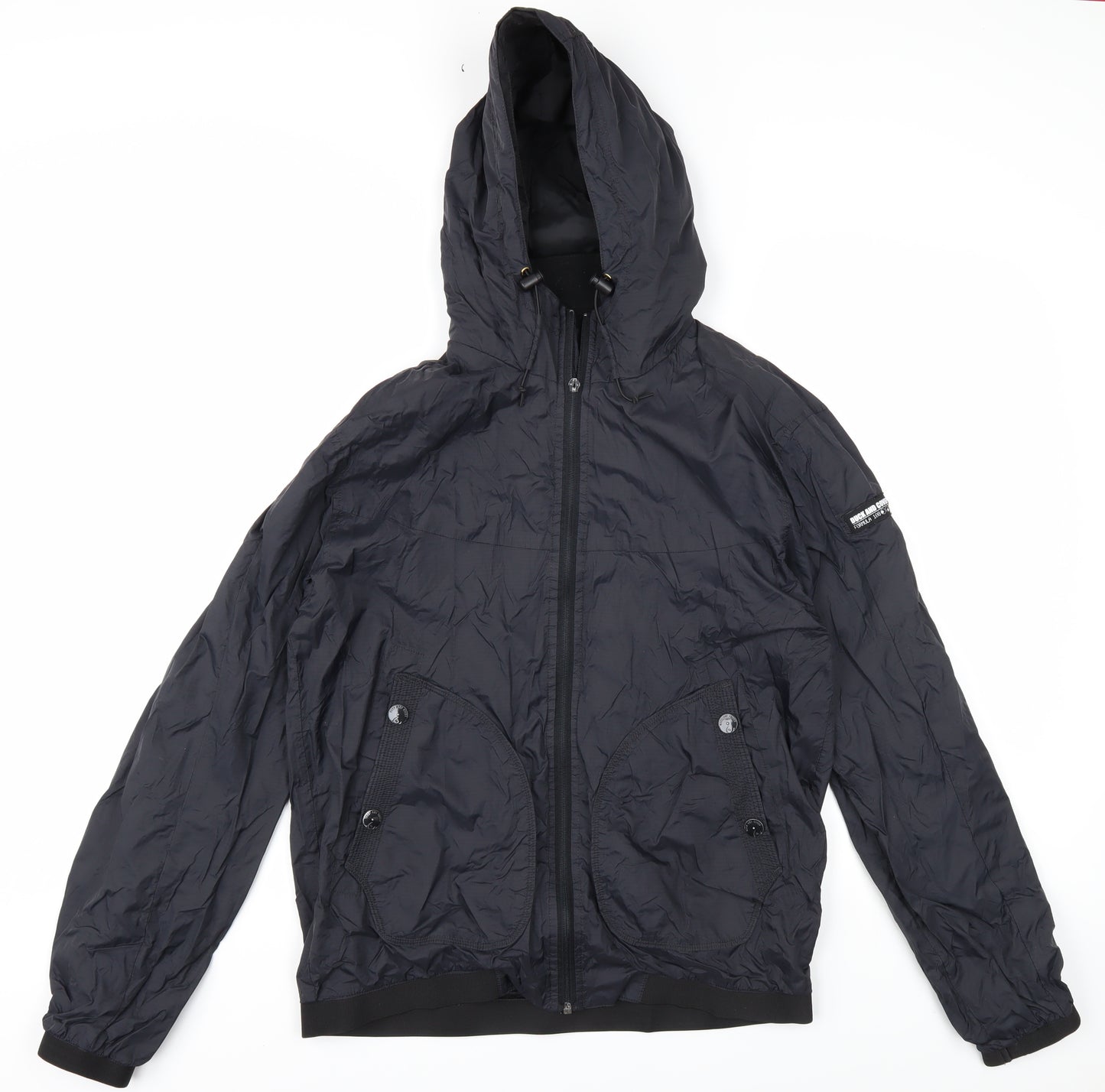 Duck and Cover Men's Black Medium Windbreaker Jacket