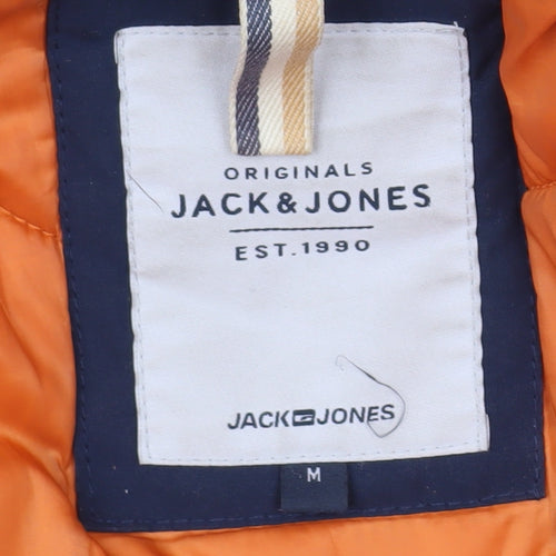 Jack & Jones Men's Blue Parka Jacket M - Hooded Winter Coat