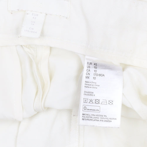 Ivory Wide-Leg Women's Trousers Size 14