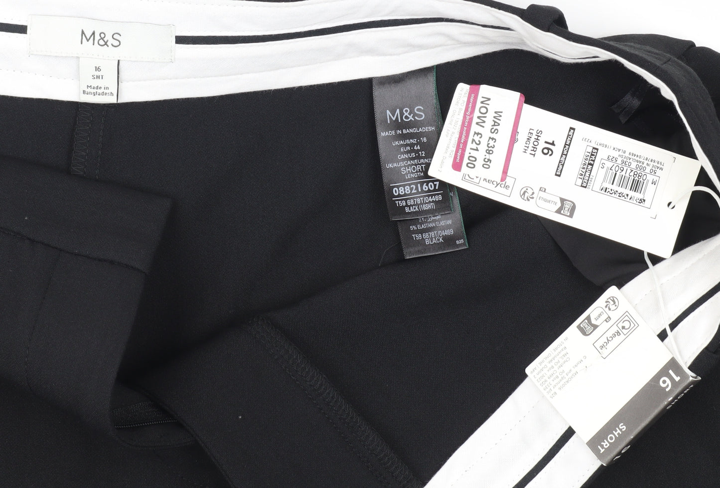 Marks and Spencer Women's Black Cropped Trousers Size 16