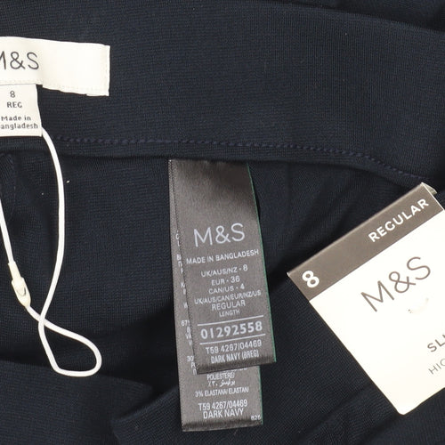 Marks and Spencer Women's Navy Slim Leggings - Size 8