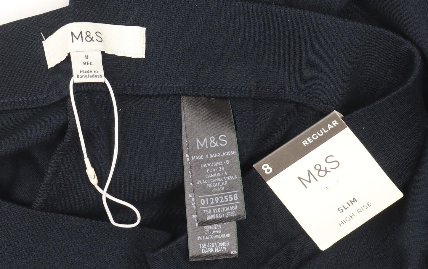 Marks and Spencer Women's Navy Slim Leggings - Size 8