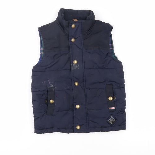 Joules Boys Blue Puffer Jacket 4 Years Lined Padded