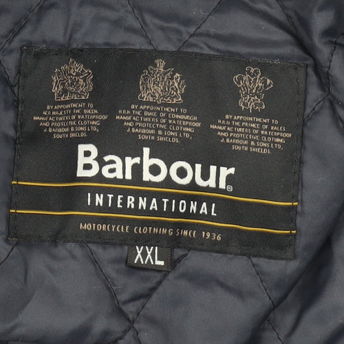 Barbour Men's Black Motorcycle Jacket 2XL - Cotton Classic