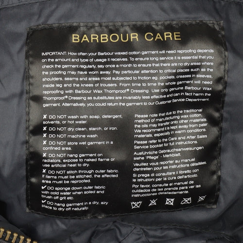 Barbour Men's Black Motorcycle Jacket 2XL - Cotton Classic