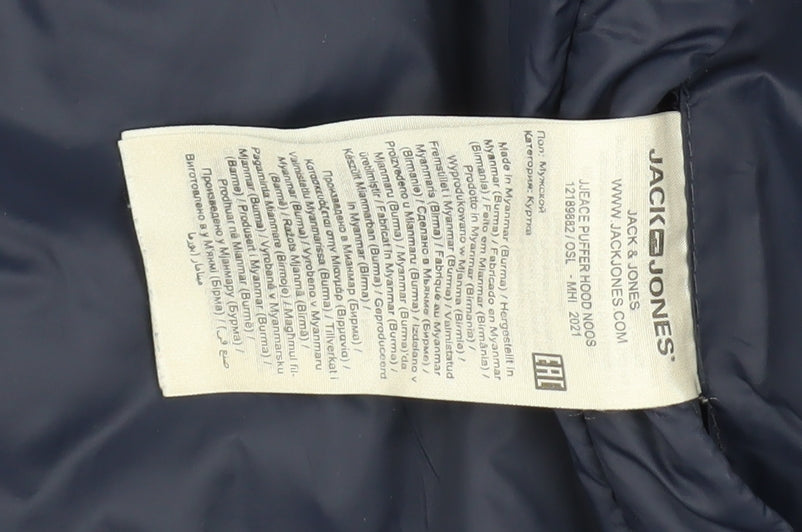 Jack & Jones Men's Blue XS Puffer Jacket Hooded