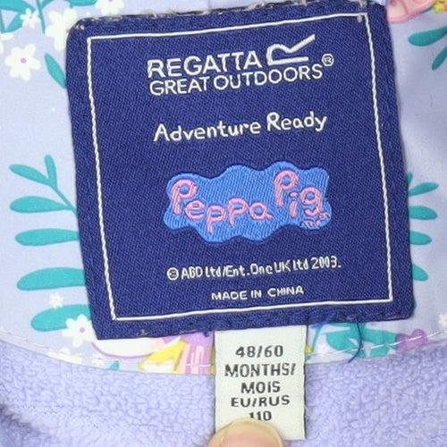 Regatta Girls Purple Peppa Pig Floral Parka Jacket 5 Years