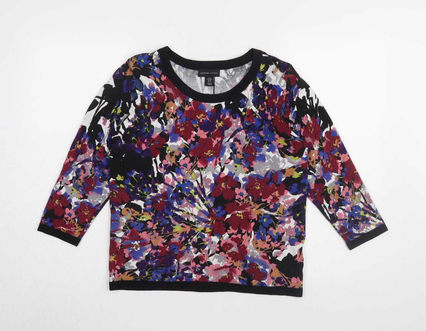 Adrienne Vittadini Women's Multicolour Floral 3/4 Sleeve Blouse