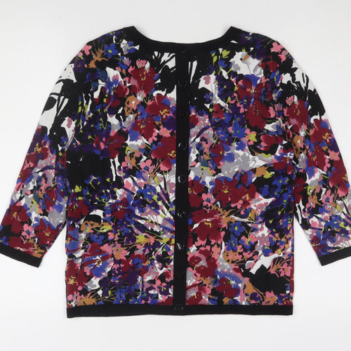 Adrienne Vittadini Women's Multicolour Floral 3/4 Sleeve Blouse