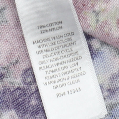 Adrienne Vittadini Women's Multicolour Floral 3/4 Sleeve Blouse