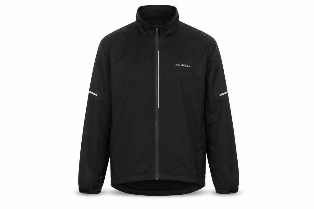 Front view of Pinnacle Men's Black Windbreaker Jacket M