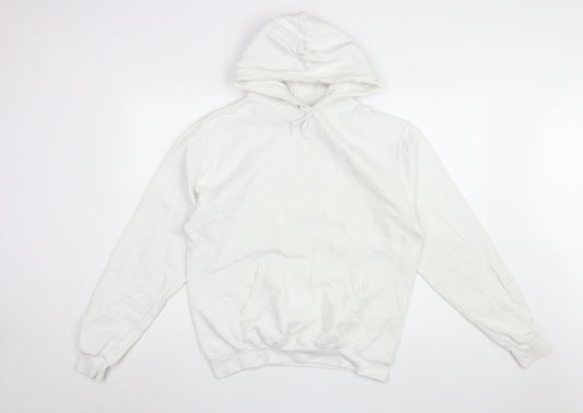 Champion Men's White Pullover Hoodie, Size M, Regular Fit