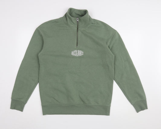 Jack & Jones Men's Green 1/4 Zip Sweatshirt