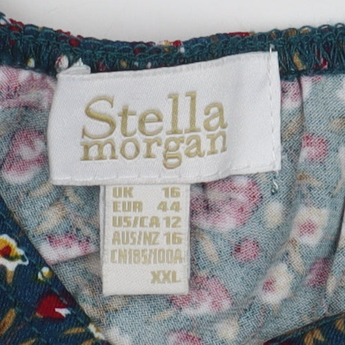 Stella Morgan Women's Green Floral Dress Size 16