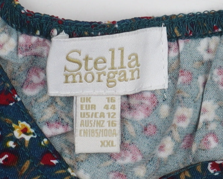 Stella Morgan Women's Green Floral Dress Size 16