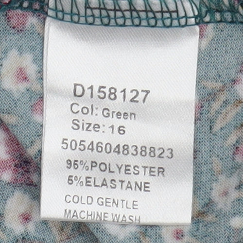Stella Morgan Women's Green Floral Dress Size 16