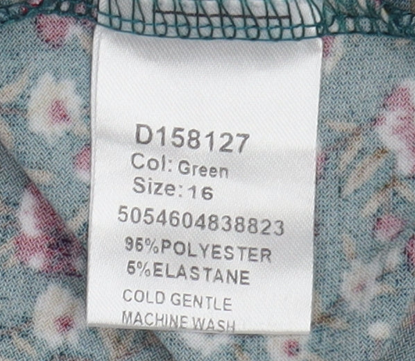 Stella Morgan Women's Green Floral Dress Size 16