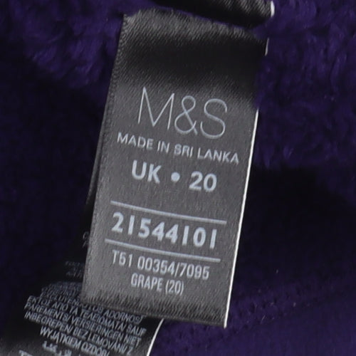 Marks and Spencer Women's Purple Fleece Jacket Size 20
