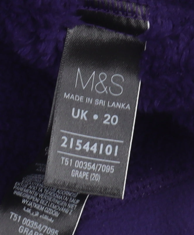 Marks and Spencer Women's Purple Fleece Jacket Size 20